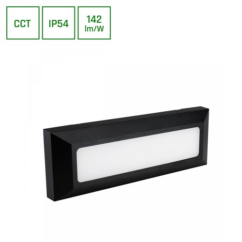 6W Encanta CCT LED Fassadenleuchte - 142lm/W, IP54, schwarz, 3-in-1 CCT, Außenwandleuchte