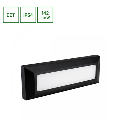 6W Encanta CCT LED Fassadenleuchte - 142lm/W, IP54, schwarz, 3-in-1 CCT, Außenwandleuchte