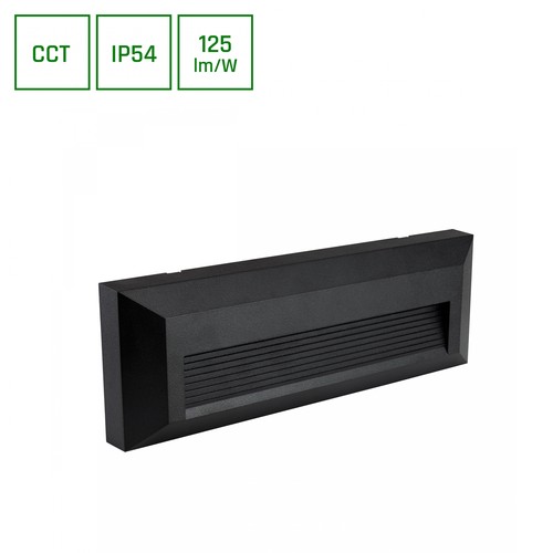 6W Encanta Asymmetric CCT Wandleuchte - IP54, schwarz, 750lm, 3 Lichtfarben, Fassade/Außen