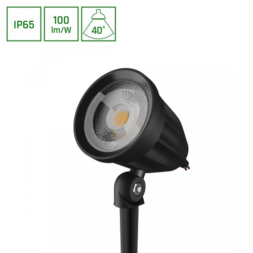 FLORI Ligero 6W Gartenlampe - schwarz, mit Erdspieß, 40° Abstrahlwinkel, IP65, 230V