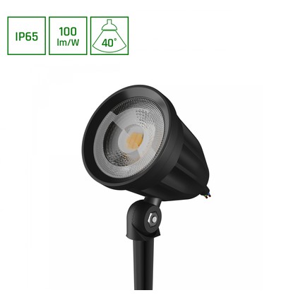FLORI Ligero 6W Gartenlampe - schwarz, mit Erdspieß, 40° Abstrahlwinkel, IP65, 230V