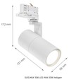 3-Phasen GU10 Madara Mini II Schienenstrahler - Ohne Leuchtmittel, Weiß, 3-Phasen-Stromschiene