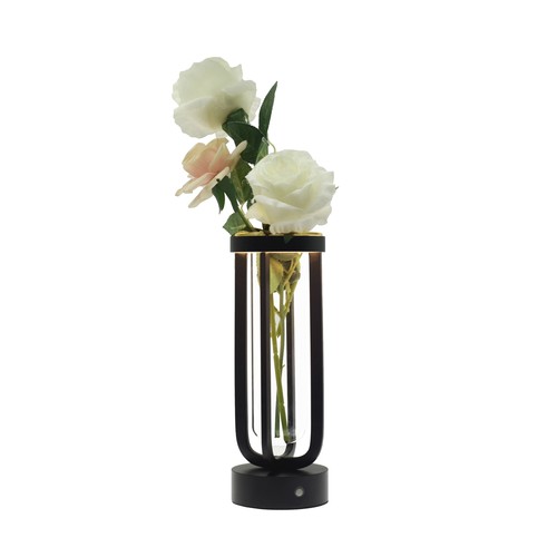 Outlet: Blumenvase mit LED-Licht Innen/Außen - Schwarz, dimmbar, IP54 für den Außenbereich