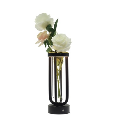 Outlet: Blumenvase mit LED-Licht Innen/Außen - Schwarz, dimmbar, IP54 für den Außenbereich