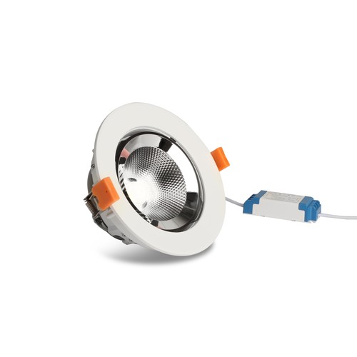 10W Ø14cm Downlight - Ausschnitt: Ø13 cm, Maße: Ø14 cm, 800lm, Verstellbarer Winkel