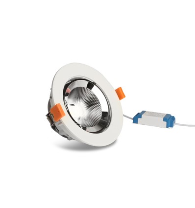 10W Ø14cm Downlight - Ausschnitt: Ø13 cm, Maße: Ø14 cm, 800lm, Verstellbarer Winkel