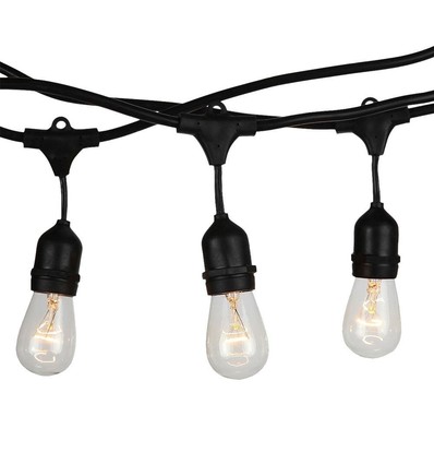 V-Tac Lichterkette für 10 Stück E27 Lampen - 5 Meter, IP54, 230V, ohne Leuchtmittel