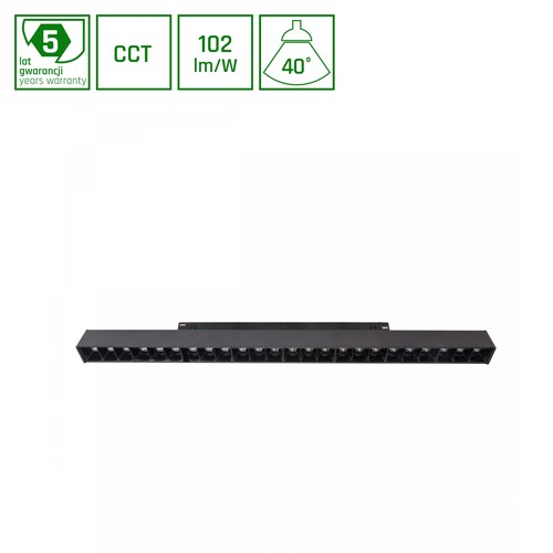22W SMART GRID S LED Schienenspot für System Shift - CCT, 2250lm, 102lm/W, 44cm, schwarzes Schienensystem