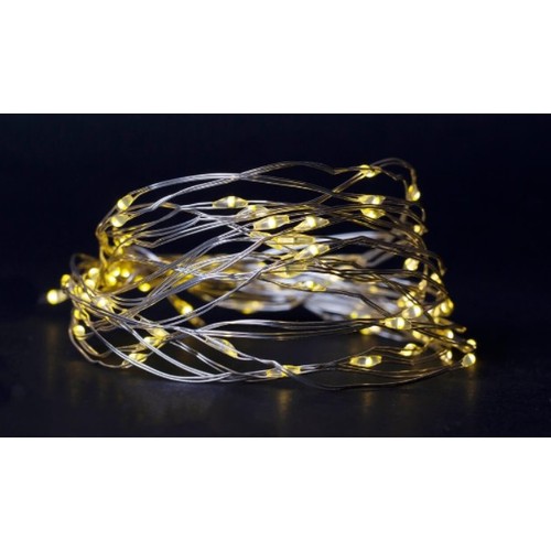 4 m warmweiß LED-Lichterkette für Weihnachten - 80 LEDs, Innenbereich, batteriebetrieben