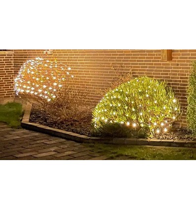 2 x 1,5 m warmweißes LED-Weihnachtslichternetz - 160 LEDs, Memory-Funktion, IP44 für den Außenbereich, 230V