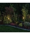 Solarlampen für den Garten 4 Stück - Schwarz, mit Erdspieß, Flammeneffekt, 50 cm hoch