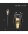 Solarlampen für den Garten 4 Stück - Schwarz, mit Erdspieß, Flammeneffekt, 50 cm hoch
