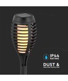 Solarlampen für den Garten 4 Stück - Schwarz, mit Erdspieß, Flammeneffekt, 50 cm hoch