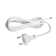 150cm Netzkabel, 250V - IP20 Innenbereich, Weiß, Eurostecker und abisolierte Enden, 6A