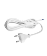 150cm Netzkabel, 250V - IP20 Innenbereich, Weiß, Eurostecker und abisolierte Enden, 6A