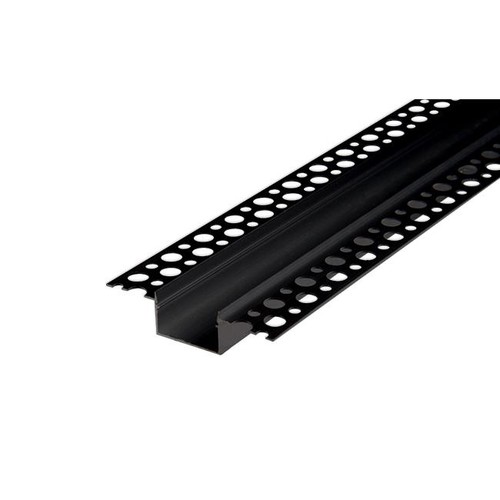 Aluprofil 50x20 zum Einlassen - 1 Meter, schwarz, inkl. schwarzer Abdeckung