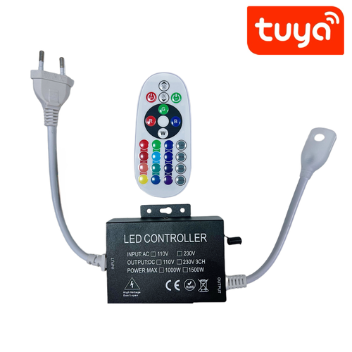 230V RGB WIFI Smart Home CLIP-ON Controller - Inkl. Endkappe, für 230V, Speicherfunktion, 100 m