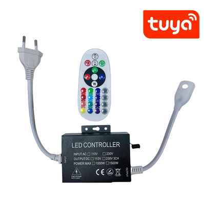 230V RGB WIFI Smart Home CLIP-ON Controller - Inkl. Endkappe, für 230V, Speicherfunktion, 100 m