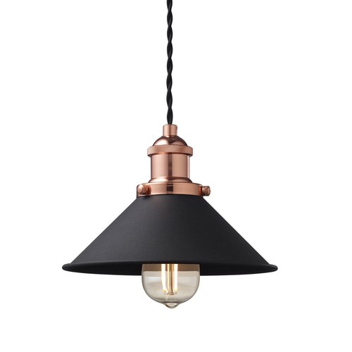 NEKSØ Pendelleuchte E27 in Kupfer/Schwarz - Nielsen Light