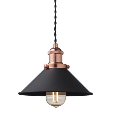 NEKSØ Pendelleuchte E27 in Kupfer/Schwarz - Nielsen Light