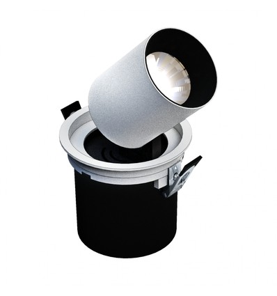 IN OUT - Modell L - Einbau-Downlight, verstellbare Verlängerung und Ausrichtung 20W 36° 130x130 mm, Weiß, ohne Lichtquelle