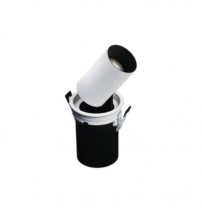 Ind Ude - Modell S - Einbau-Downlight, verstellbare Verlängerung und Richtung ohne Leuchtmittel 6W 36° 72x100 mm, Weiß