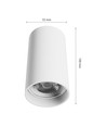 GU10 Deckenstrahler - Weiß, Ø5,5cm, Höhe 10cm, Aluminium, IP20 Innenbereich, ohne Leuchtmittel