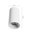 GU10 Deckenstrahler - Weiß, Ø5,5cm, Höhe 10cm, Aluminium, IP20 Innenbereich, ohne Leuchtmittel