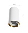 Chloe Variosa GU10 Aufputzleuchte GU10 - 230V, IP20, 55x100mm, weiß / gold, rund, ohne Leuchtmittel