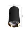 Chloe Variosa GU10 Aufbaumontage GU10 - 230V, IP20, 55x100mm, schwarz / gold, rund, ohne Leuchtmittel