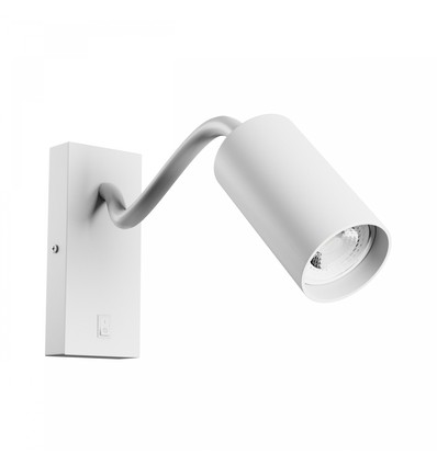 Squalla Variosa Flexi Switch GU10 - Wandleuchte ohne Leuchtmittel, 230V, IP20, 55x100x410mm, weiß, rund