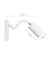 Squalla Variosa Flexi Switch GU10 - Wandleuchte ohne Leuchtmittel, 230V, IP20, 55x100x410mm, weiß, rund