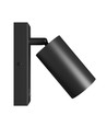 GU10 Wandleuchte mit Schalter - IP20, Ø5,5cm, 5,5x10cm, Schwarz, Rund, Ohne Leuchtmittel