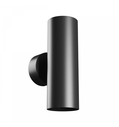 Doppel-GU10 Wandleuchte - Rund, schwarz