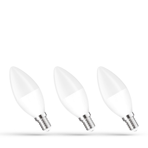 3er-Pack E14 6W LED Kerzenbirne - C37, warmweiß, 3000K