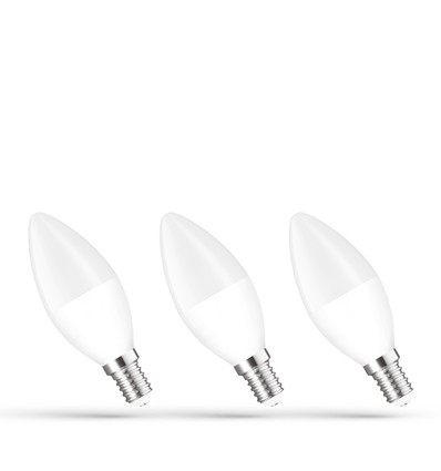 3er-Pack E14 6W LED Kerzenbirne - C37, warmweiß, 3000K