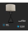 V-Tac moderne Designer-Tischlampe - Weiß/Schwarz, 1,5 Meter Kabel, E27 Fassung, ohne Leuchtmittel
