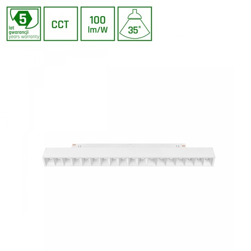 SHIFT CCT- Grid M Schienenleuchte 17W - 330x23x42mm, 40°, weiß, CCT Umschalter