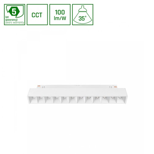 12W GRID S Schienenstrahler für System Shift 48V - 48V, CCT, RA90, UGR19, 35-40°, 5 Jahre Garantie