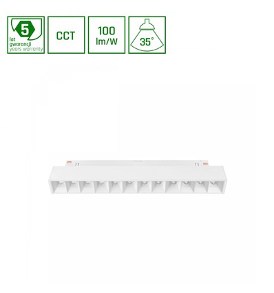 12W GRID S Schienenstrahler für System Shift 48V - 48V, CCT, RA90, UGR19, 35-40°, 5 Jahre Garantie
