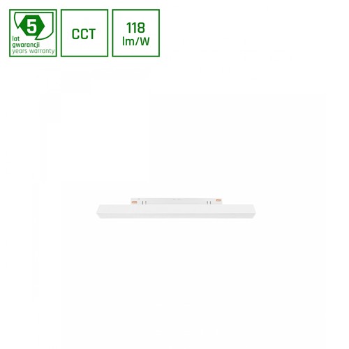 8W magnetischer Schienenstrahler für 48V, CCT - 123lm/W, 48V DC, 30cm lang, schwarzer Schienenstrahler