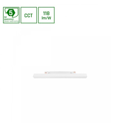 8W magnetischer Schienenstrahler für 48V, CCT - 123lm/W, 48V DC, 30cm lang, schwarzer Schienenstrahler