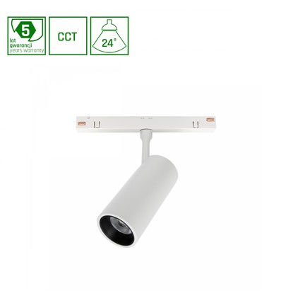 10W Shift Spot M Schienenstrahler für 48V - 24°, RA90, CCT, 5 Jahre Garantie, 48V DC