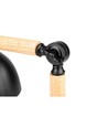 Tischlampe aus schwarzem Metall und Holz - 1,5 Meter Kabel, E27 Fassung, ohne Leuchtmittel