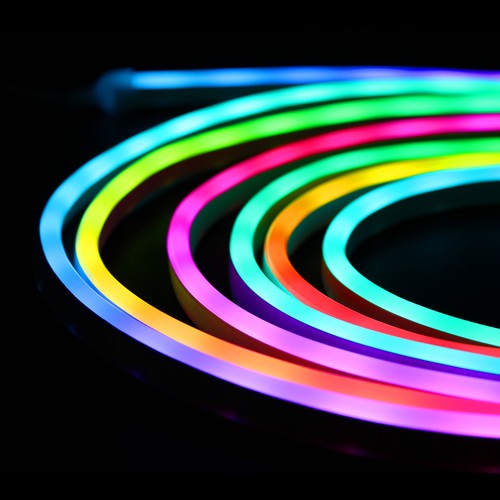 250cm RGBIC Neon Flex Komplett-Set - USB, Bluetooth-App, Fernbedienung, inkl. Montagezubehör, 7x15 Neonflex