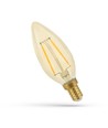 E14 2W LED-Kerzenlampe - C35, Filament, bernsteinfarbenes Glas, extra warm