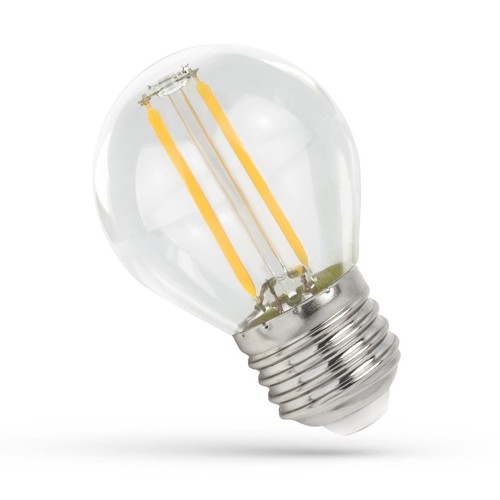 E27 1W LED Tropfenlampe - G45, Filament, Klarglas