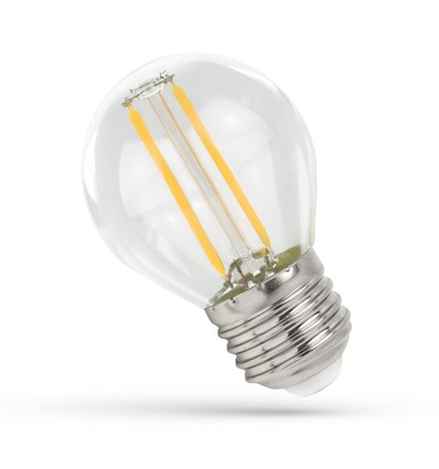 E27 1W LED Tropfenlampe - G45, Filament, Klarglas