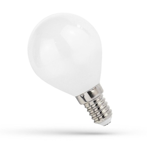 E14 1W LED Tropfenlampe - G45, Filament, mattiertes Glas