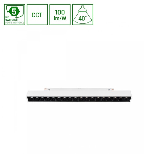 SMART GRID L 17W Schienenspot für 48V - CCT, 40 Grad, 44cm, schwarz, dimmbar via App/Smart Home